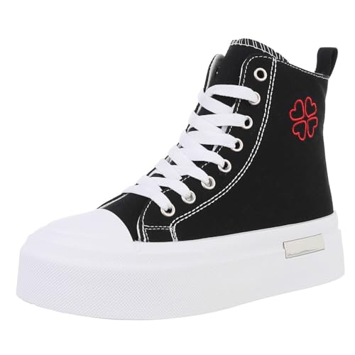 Ital Design Damenschuhe Freizeitschuhe Sneakers High, PC2805-, Textil, Schwarz Weiß, Gr. 37 von Ital Design