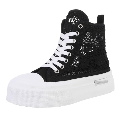 Ital Design Damenschuhe Freizeitschuhe Sneakers High, PC2809-, Textil, Schwarz Weiß, Gr. 38 Ital Design Damenschuhe Freizeitschuhe Sneakers High, PC2809-, Textil, Schwarz Weiß, Gr. 38 von Ital Design