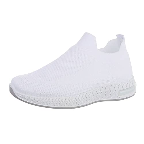 Ital Design Damenschuhe Freizeitschuhe Sneakers Low, 1570-, Textil, Weiß, Gr. 37 von Ital Design