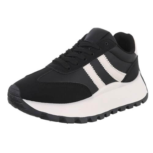 Ital Design Damenschuhe Freizeitschuhe Sneakers Low, 25803-, Kunstleder, Schwarz Weiß, Gr. 40 von Ital Design