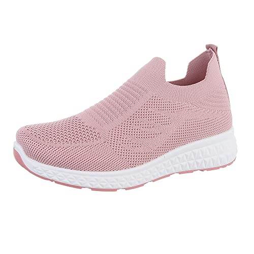 Ital Design Damenschuhe Freizeitschuhe Sneakers Low, 5682-, Textil, Altrosa, Gr. 36 von Ital Design