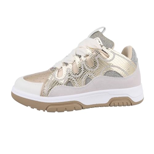 Ital Design Damenschuhe Freizeitschuhe Sneakers Low, 88-100-, Kunstleder, Gold, Gr. 37 von Ital Design