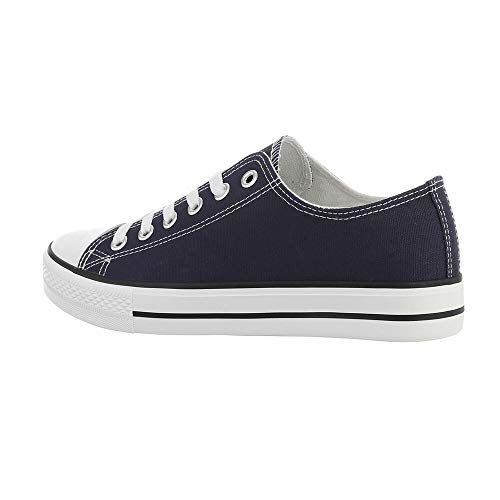 Ital Design Damenschuhe Freizeitschuhe Sneakers Low, 888-2-, Kunstleder, Dunkelblau, Gr. 43 von Ital Design