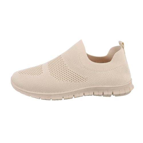 Ital Design Damenschuhe Freizeitschuhe Sneakers Low, A-1-1-1-, Textil, Beige, Gr. 37 von Ital Design