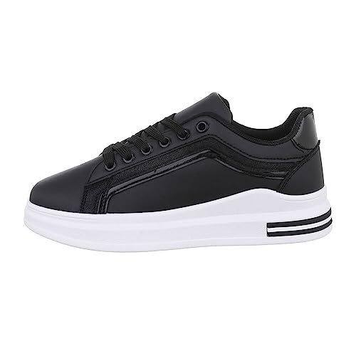 Ital Design Damenschuhe Freizeitschuhe Sneakers Low, A-51-1-, Kunstleder, Schwarz Weiß, Gr. 38 Ital Design Damenschuhe Freizeitschuhe Sneakers Low, A-51-1-, Kunstleder, Schwarz Weiß, Gr. 38 von Ital Design