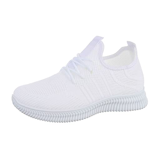 Ital Design Damenschuhe Freizeitschuhe Sneakers Low, J2354-1-, Synthetik, Weiß, Gr. 36 von Ital Design