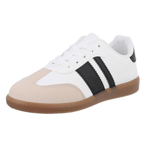 Ital Design Damenschuhe Freizeitschuhe Sneakers Low, PC228-, Kunstleder, Weiß Schwarz, Gr. 38 Ital Design Damenschuhe Freizeitschuhe Sneakers Low, PC228-, Kunstleder, Weiß Schwarz, Gr. 38 von Ital Design