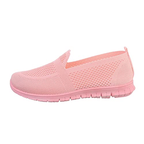 Ital Design Damenschuhe Freizeitschuhe Sneakers Low, TA-211-, Textil, Rosa, Gr. 36 von Ital Design