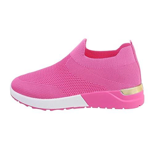 Ital Design Damenschuhe Freizeitschuhe Sneakers Low, TA-216-1-, Textil, Pink, Gr. 37 von Ital Design