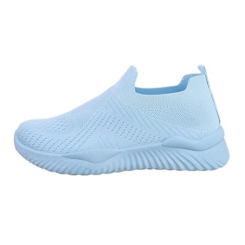 Ital Design Damenschuhe Freizeitschuhe Sneakers Low, TA-225-, Textil, Hellblau, Gr. 39 von Ital Design