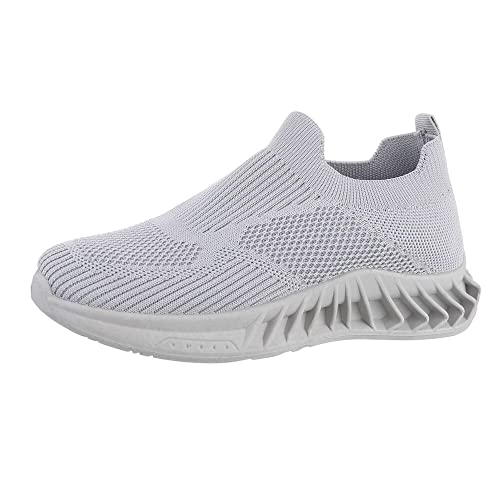 Ital Design Damenschuhe Freizeitschuhe Sneakers Low, TA-23-, Synthetik, Grau, Gr. 38 von Ital Design