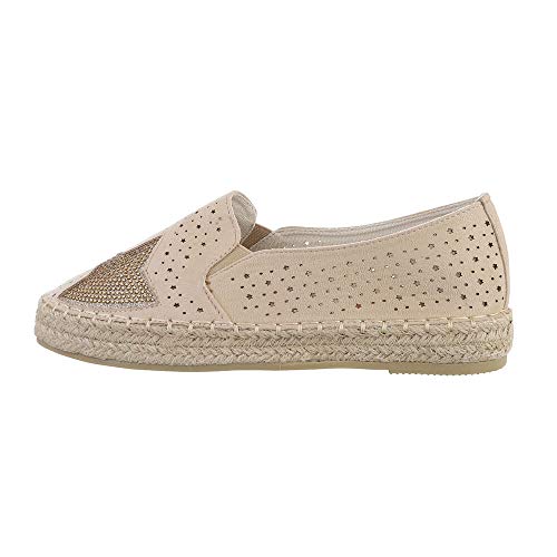 Ital Design Damenschuhe Halbschuhe Espadrilles, 2001-, Kunstleder, Beige, Gr. 37 von Ital Design