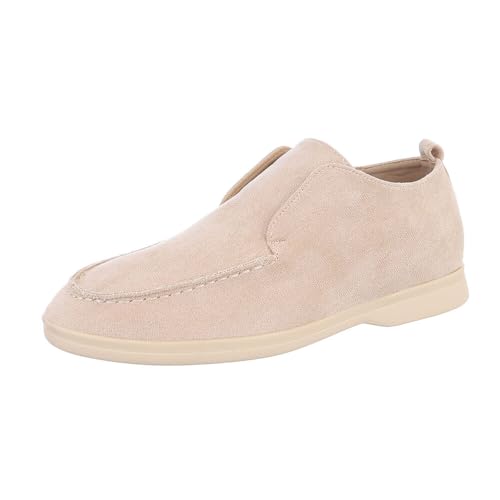 Ital Design Damenschuhe Halbschuhe Mokassins, TC-16-, Textil, Beige, Gr. 39 von Ital Design