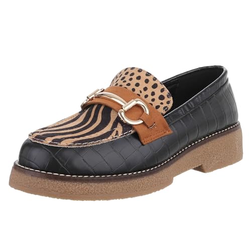 Ital Design Damenschuhe Halbschuhe Mokassins, TC-31-, Kunstleder, Schwarz Beige, Gr. 39 Ital Design Damenschuhe Halbschuhe Mokassins, TC-31-, Kunstleder, Schwarz Beige, Gr. 39 von Ital Design