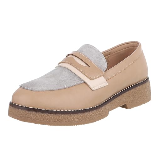 Ital Design Damenschuhe Halbschuhe Mokassins, TC-32-, Kunstleder, Hellbraun, Gr. 37 Ital Design Damenschuhe Halbschuhe Mokassins, TC-32-, Kunstleder, Hellbraun, Gr. 37 von Ital Design