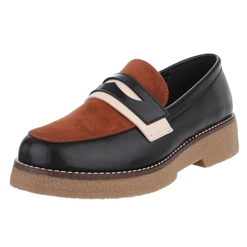 Ital Design Damenschuhe Halbschuhe Mokassins, TC-32-, Kunstleder, Schwarz Braun, Gr. 38 Ital Design Damenschuhe Halbschuhe Mokassins, TC-32-, Kunstleder, Schwarz Braun, Gr. 38 von Ital Design