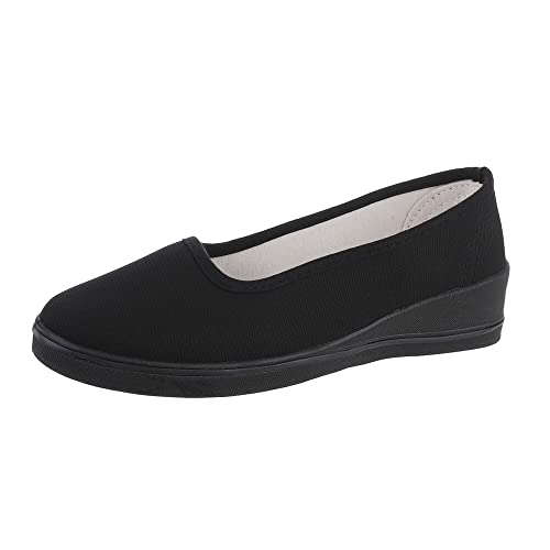 Ital Design Damenschuhe Halbschuhe Slipper, D2213-1-, Kunstleder, Schwarz, Gr. 39 von Ital Design