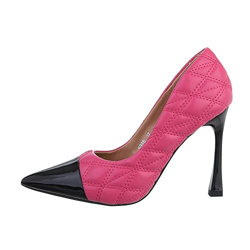 Ital Design Damenschuhe Pumps High Heel Pumps, 6946-, Kunstleder, Pink Schwarz, Gr. 40 von Ital Design