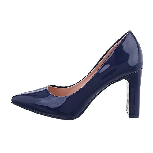 Ital Design Damenschuhe Pumps High Heel Pumps, BO-115-1-, Kunstleder, Blau, Gr. 40 von Ital Design