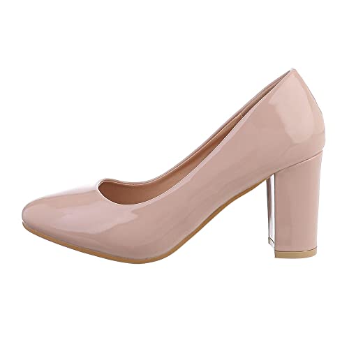 Ital Design Damenschuhe Pumps High Heel Pumps, CIC-15-, Kunstleder, Apricot, Gr. 39 von Ital Design