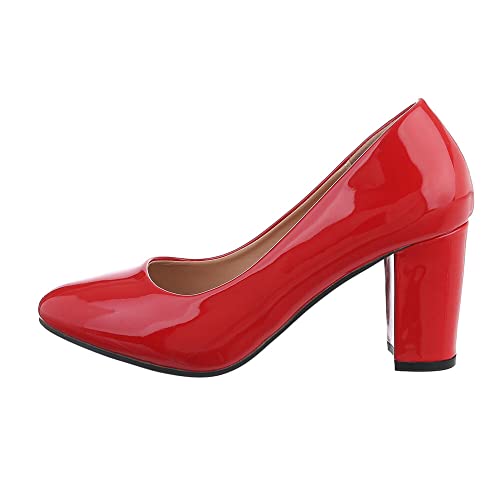 Ital Design Damenschuhe Pumps High Heel Pumps, CIC-15-, Kunstleder, Rot, Gr. 38 von Ital Design