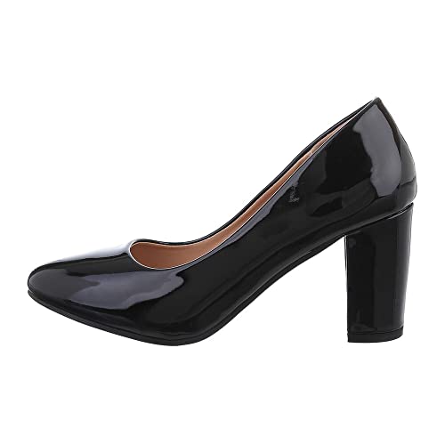 Ital-Design Damenschuhe Pumps High Heel Pumps, CIC-15-, Kunstleder, Schwarz, Gr. 38 von Ital-Design