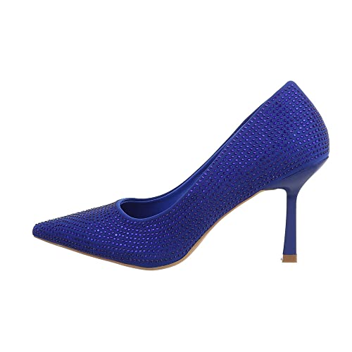 Ital Design Damenschuhe Pumps High Heel Pumps, LOLA-133-, Textil, Blau, Gr. 41 von Ital Design