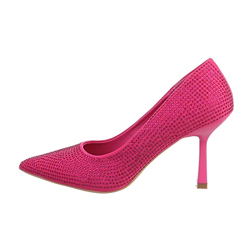 Ital Design Damenschuhe Pumps High Heel Pumps, LOLA-133-, Textil, Pink, Gr. 38 von Ital Design