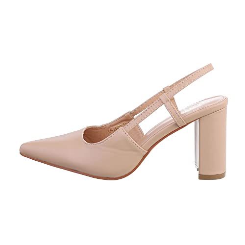 Ital Design Damenschuhe Pumps High Heel Pumps, LOLA5050-, Kunstleder, Beige, Gr. 36 von Ital Design