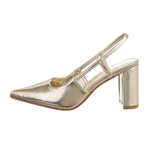 Ital Design Damenschuhe Pumps High Heel Pumps, LOLA5050-, Kunstleder, Gold, Gr. 37 von Ital Design