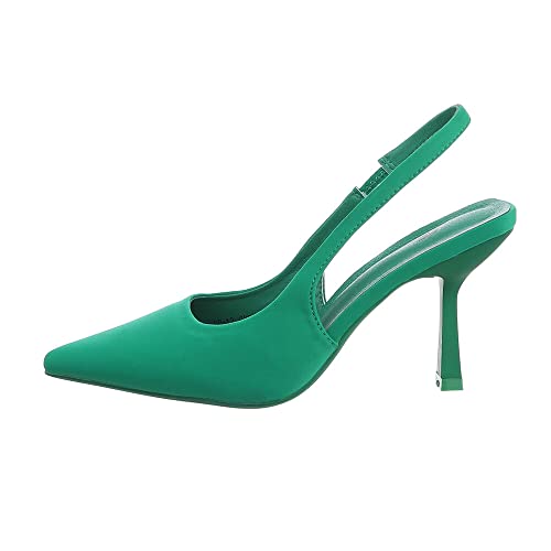 Ital Design Damenschuhe Pumps High Heel Pumps, PP-12-, Textil, Grün, Gr. 39 von Ital Design