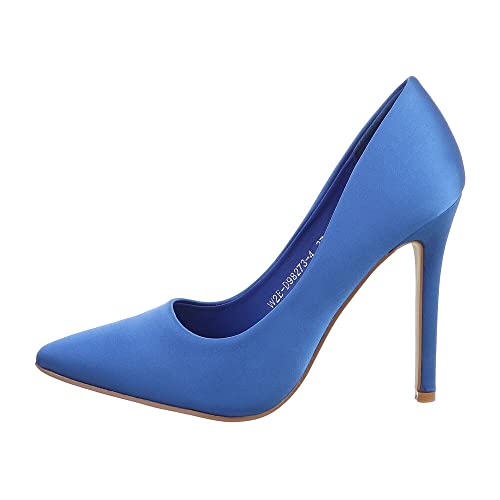 Ital Design Damenschuhe Pumps High Heel Pumps, W2E-D98273-4-, Textil, Blau, Gr. 39 von Ital Design