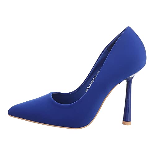 Ital Design Damenschuhe Pumps High Heel Pumps, W5B-D1683-3-, Textil, Blau, Gr. 36 von Ital Design