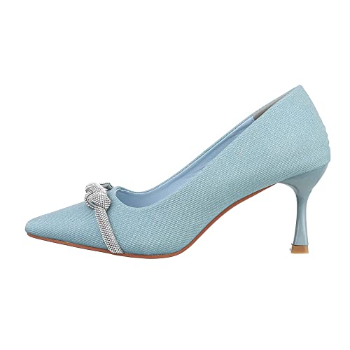 Ital Design Damenschuhe Pumps High Heel Pumps, YU-129-, Synthetik, Hellblau, Gr. 37 von Ital Design