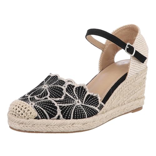 Ital Design Damenschuhe Pumps Keilpumps, 55-A04-, Textil, Schwarz, Gr. 39 von Ital Design