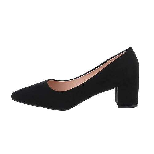 Ital Design Damenschuhe Pumps Klassische Pumps, CIC-316-, Textil, Schwarz, Gr. 39 von Ital Design