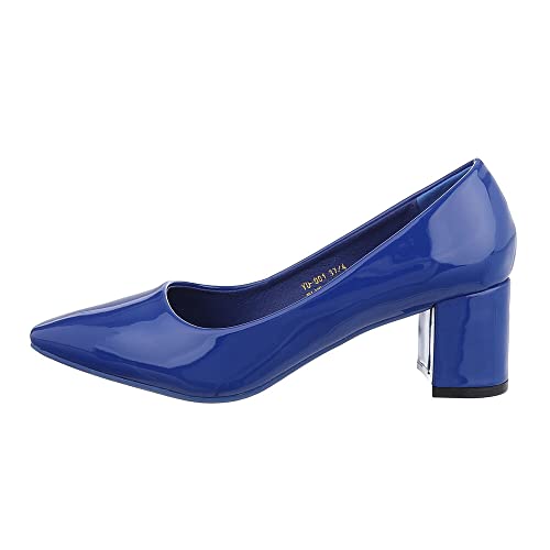 Ital Design Damenschuhe Pumps Klassische Pumps, YU-001-, Kunstleder, Blau, Gr. 38 von Ital Design