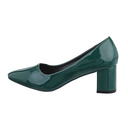 Ital Design Damenschuhe Pumps Klassische Pumps, YU-001-, Kunstleder, Grün, Gr. 40 von Ital Design