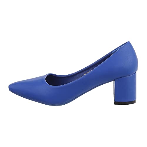 Ital Design Damenschuhe Pumps Klassische Pumps, YU-081-, Kunstleder, Blau, Gr. 38 von Ital Design