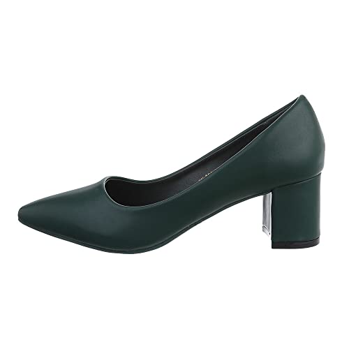 Ital Design Damenschuhe Pumps Klassische Pumps, YU-081-, Kunstleder, Grün, Gr. 38 von Ital Design