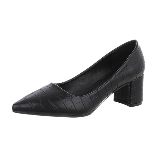 Ital Design Damenschuhe Pumps Klassische Pumps, YU-083-, Kunstleder, Schwarz, Gr. 38 von Ital Design