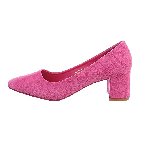 Ital Design Damenschuhe Pumps Klassische Pumps, YU-119-, Textil, Pink, Gr. 39 von Ital Design