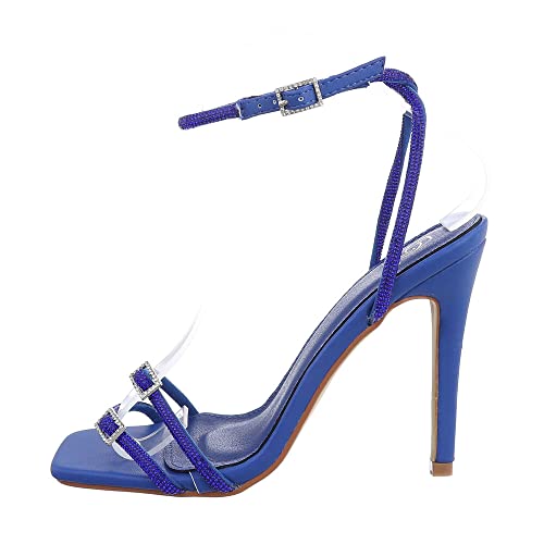 Ital Design Damenschuhe Sandalen & Sandaletten High-Heel Sandaletten, BAY-22-, Kunstleder, Blau, Gr. 36 von Ital Design