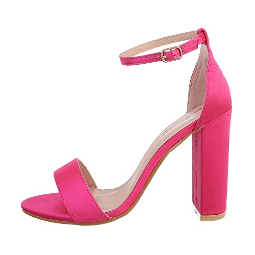 Ital Design Damenschuhe Sandalen & Sandaletten High-Heel Sandaletten, CIC-64-, Textil, Pink, Gr. 38 von Ital Design