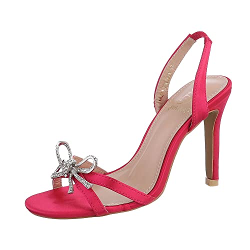 Ital Design Damenschuhe Sandalen & Sandaletten High-Heel Sandaletten, NN241-, Textil, Pink, Gr. 38 von Ital Design