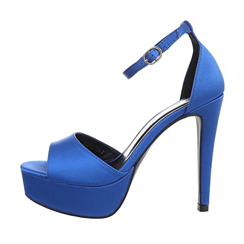 Ital Design Damenschuhe Sandalen & Sandaletten High-Heel Sandaletten, X1A-L2709-7-, Textil, Blau, Gr. 36 von Ital Design