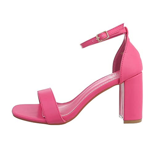 Ital Design Damenschuhe Sandalen & Sandaletten High-Heel Sandaletten, YU-160-, Kunstleder, Pink, Gr. 37 von Ital Design