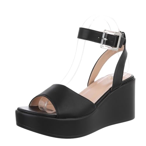 Ital Design Damenschuhe Sandalen & Sandaletten Keilsandaletten, PP39M-, Kunstleder, Schwarz, Gr. 40 Ital Design Damenschuhe Sandalen & Sandaletten Keilsandaletten, PP39M-, Kunstleder, Schwarz, Gr. 40 von Ital Design