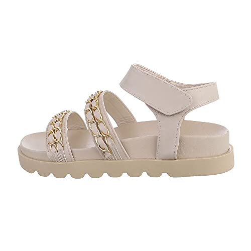 Ital Design Damenschuhe Sandalen & Sandaletten Plateausandaletten, 019-, Kunstleder, Beige, Gr. 38 von Ital Design