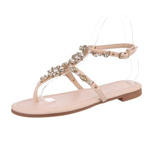 Ital Design Damenschuhe Sandalen & Sandaletten Riemchensandalen, CD304-, Kunstleder, Beige, Gr. 40 von Ital Design